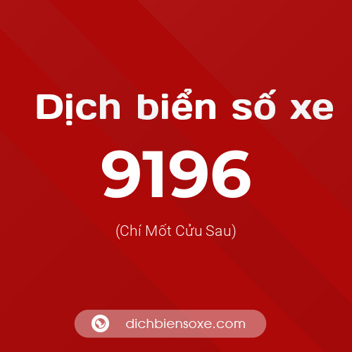 Ý nghĩa biển số xe 9196 là gì?