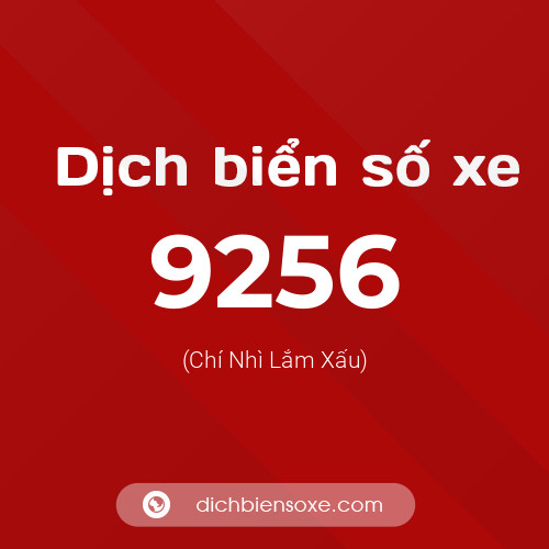 Ý nghĩa biển số xe 9256 là gì?
