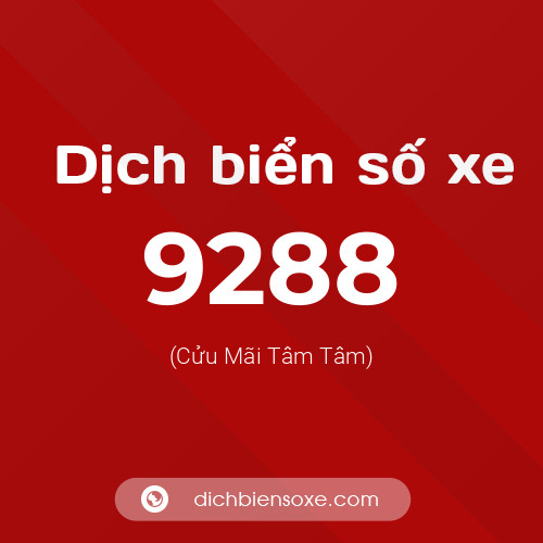 Ý nghĩa biển số xe 9288 là gì?