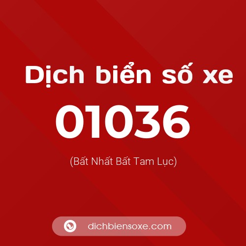 Dịch biển số xe 01036 (Bất Nhất Bất Tam Lục)