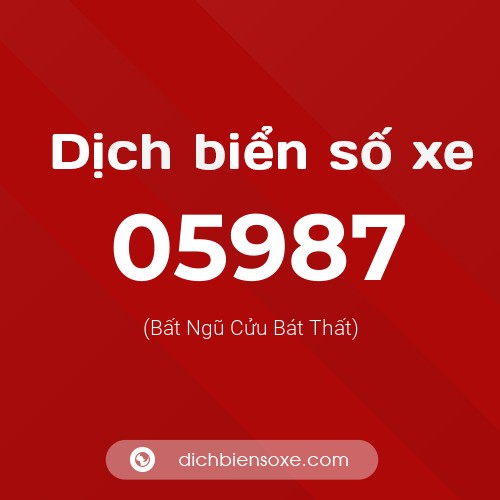 Dịch biển số xe 05987 (Bất Ngũ Cửu Bát Thất)
