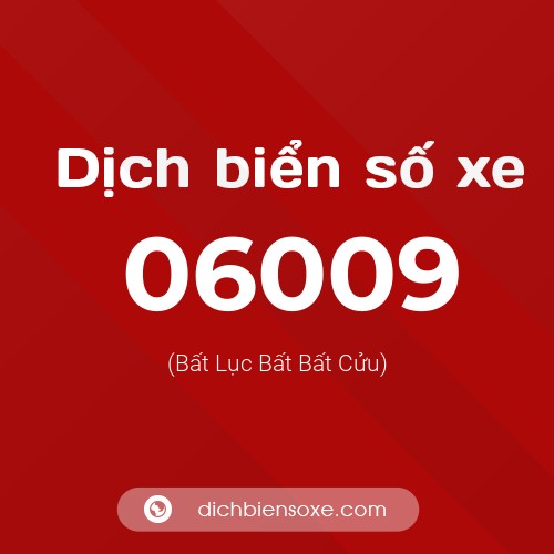 Dịch biển số xe 06009 (Bất Lục Bất Bất Cửu)