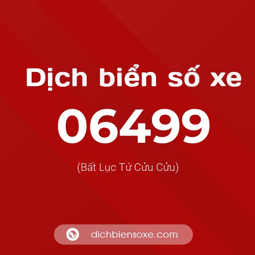Dịch biển số xe 06499 (Bất Lục Tứ Cửu Cửu)