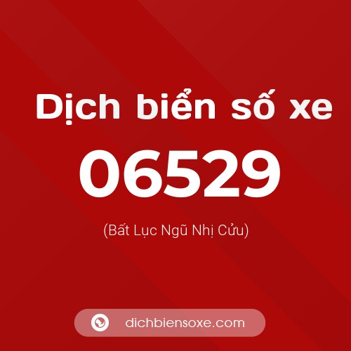 Dịch biển số xe 06529 (Bất Lục Ngũ Nhị Cửu)