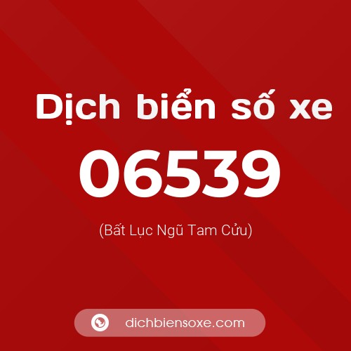 Dịch biển số xe 06539 (Bất Lục Ngũ Tam Cửu)