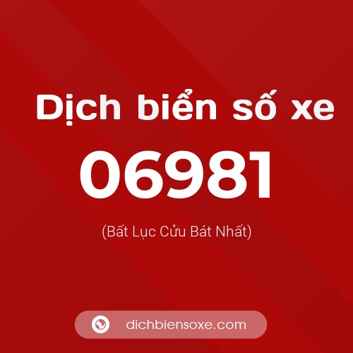 Dịch biển số xe 06981 (Bất Lục Cửu Bát Nhất)