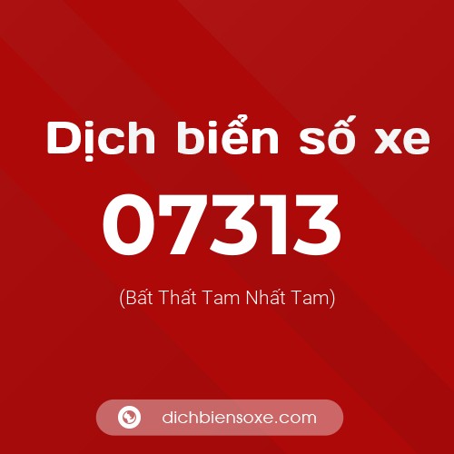 Dịch biển số xe 07313 (Bất Thất Tam Nhất Tam)