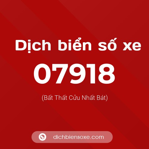 Dịch biển số xe 07918 (Bất Thất Cửu Nhất Bát)