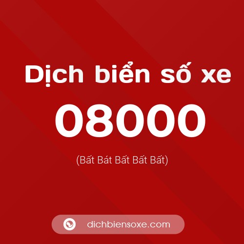 Dịch biển số xe 08000 (Bất Bát Bất Bất Bất)