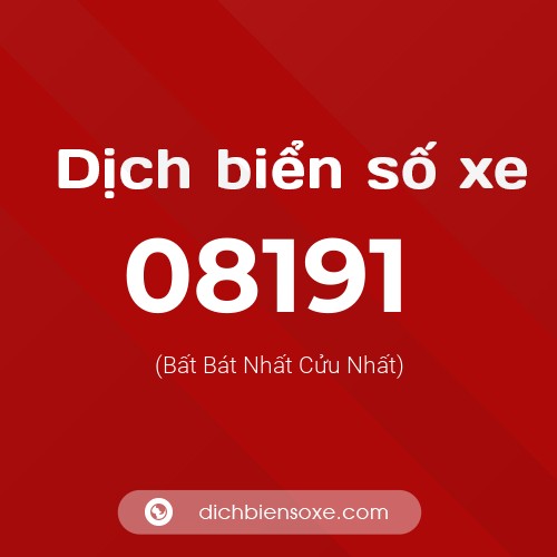 Dịch biển số xe 08191 (Bất Bát Nhất Cửu Nhất)