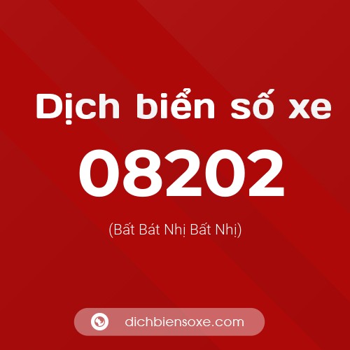 Dịch biển số xe 08202 (Bất Bát Nhị Bất Nhị)