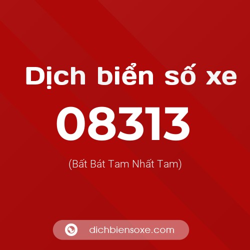 Dịch biển số xe 08313 (Bất Bát Tam Nhất Tam)
