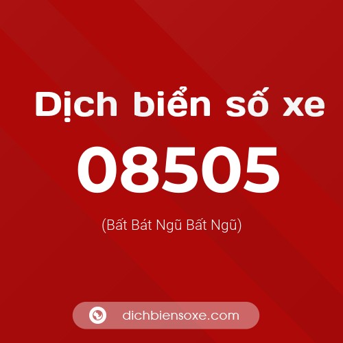 Dịch biển số xe 08505 (Bất Bát Ngũ Bất Ngũ)