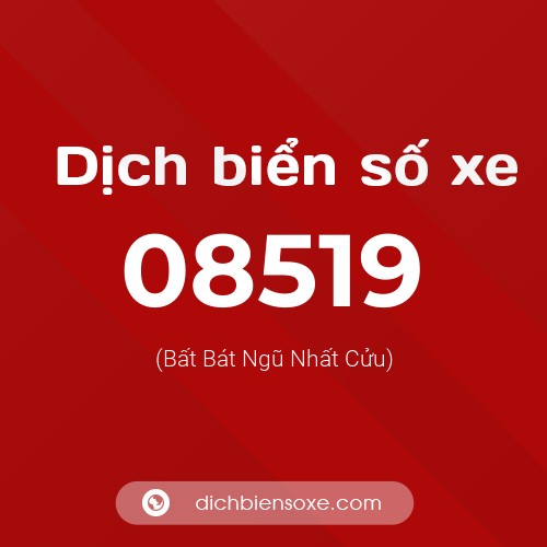 Dịch biển số xe 08519 (Bất Bát Ngũ Nhất Cửu)