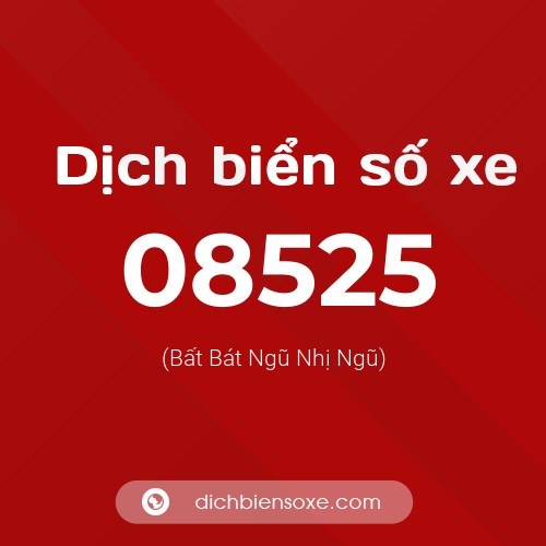 Dịch biển số xe 08525 (Bất Bát Ngũ Nhị Ngũ)