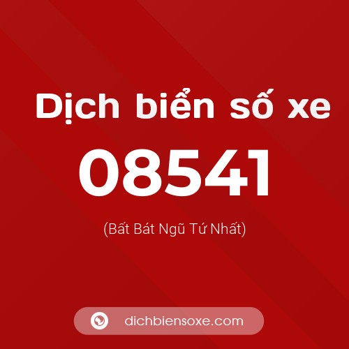 Dịch biển số xe 08541 (Bất Bát Ngũ Tứ Nhất)
