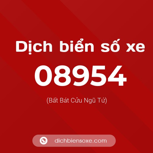 Dịch biển số xe 08954 (Bất Bát Cửu Ngũ Tứ)