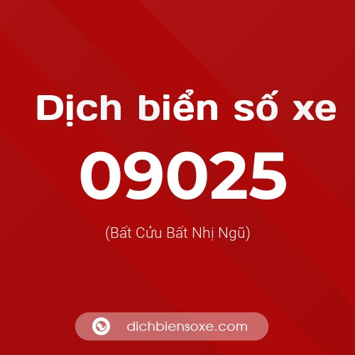 Dịch biển số xe 09025 (Bất Cửu Bất Nhị Ngũ)