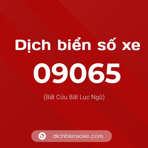 Dịch biển số xe 09065 (Bất Cửu Bất Lục Ngũ)