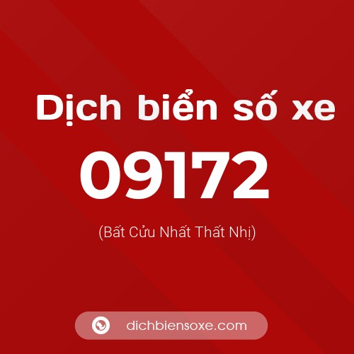 Dịch biển số xe 09172 (Bất Cửu Nhất Thất Nhị)