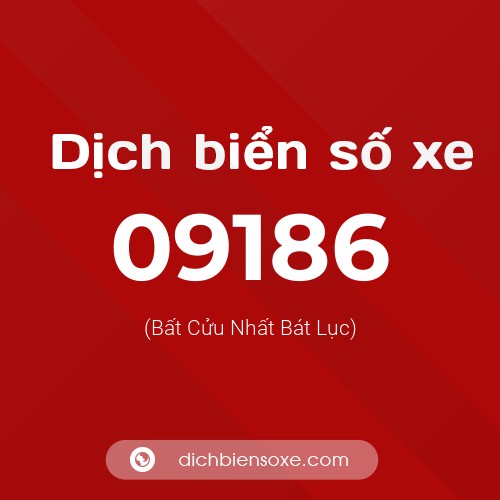 Dịch biển số xe 09186 (Bất Cửu Nhất Bát Lục)