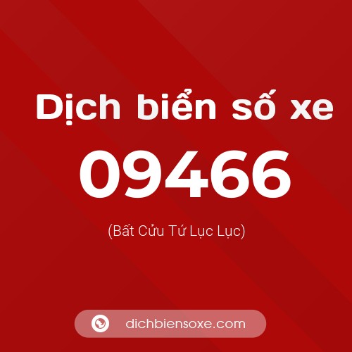 Dịch biển số xe 09466 (Bất Cửu Tứ Lục Lục)