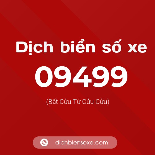 Dịch biển số xe 09499 (Bất Cửu Tứ Cửu Cửu)