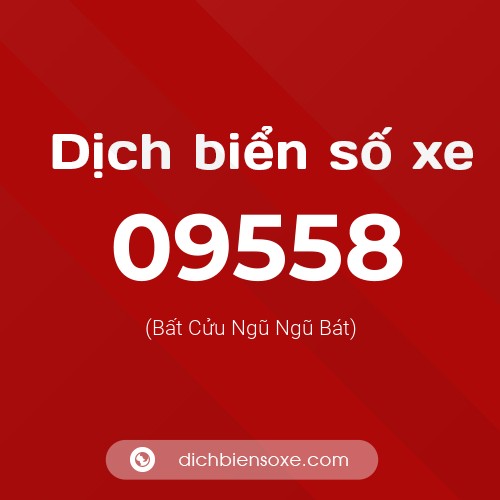 Dịch biển số xe 09558 (Bất Cửu Ngũ Ngũ Bát)