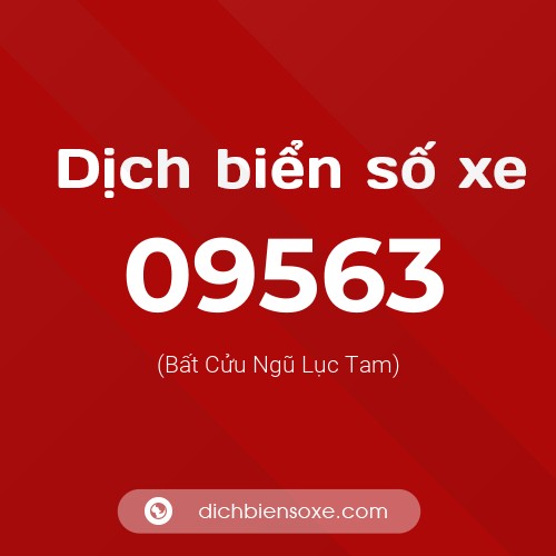 Dịch biển số xe 09563 (Bất Cửu Ngũ Lục Tam)