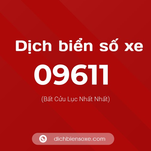 Dịch biển số xe 09611 (Bất Cửu Lục Nhất Nhất)