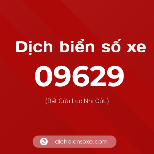 Dịch biển số xe 09629 (Bất Cửu Lục Nhị Cửu)
