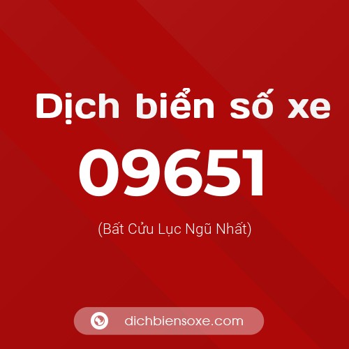 Dịch biển số xe 09651 (Bất Cửu Lục Ngũ Nhất)