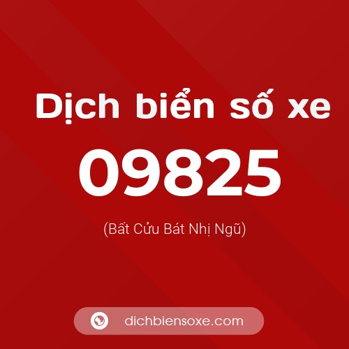 Dịch biển số xe 09825 (Bất Cửu Bát Nhị Ngũ)