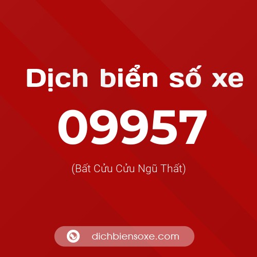 Dịch biển số xe 09957 (Bất Cửu Cửu Ngũ Thất)