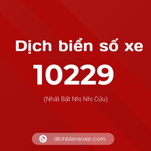 Dịch biển số xe 10229 (Nhất Bất Nhị Nhị Cửu)
