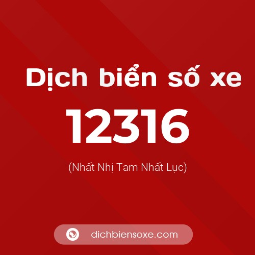 Ý nghĩa biển số xe 12316 là gì?
