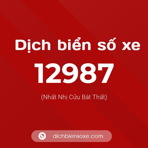 Ý nghĩa biển số xe 12987 là gì?
