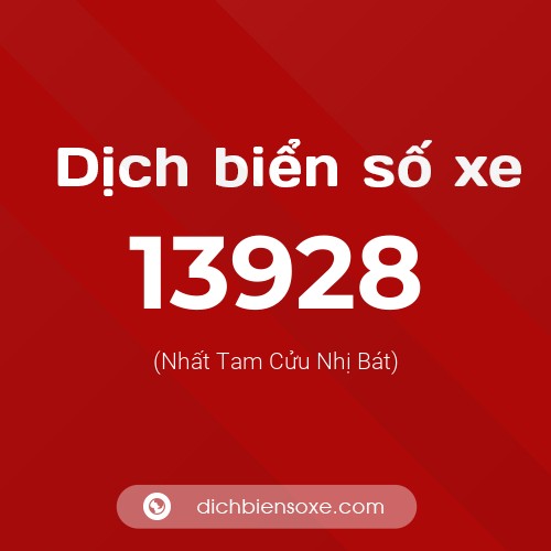 Ý nghĩa biển số xe 13928 là gì?
