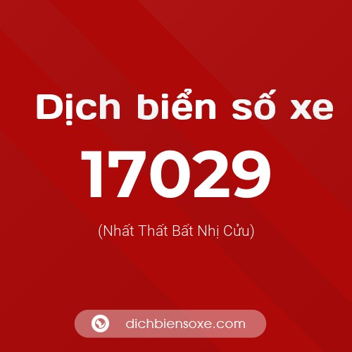 Ý nghĩa biển số xe 17029 là gì?