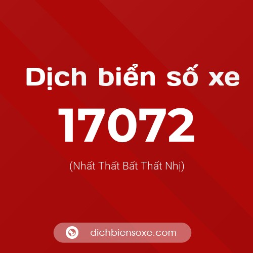 Ý nghĩa biển số xe 17072 là gì?