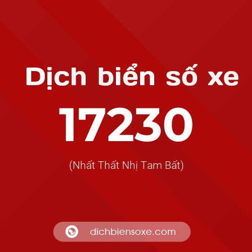Ý nghĩa biển số xe 17230 là gì?