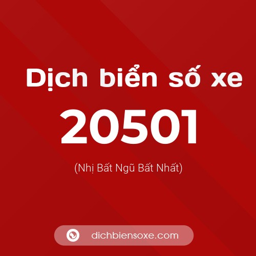 Ý nghĩa biển số xe 20501 là gì?