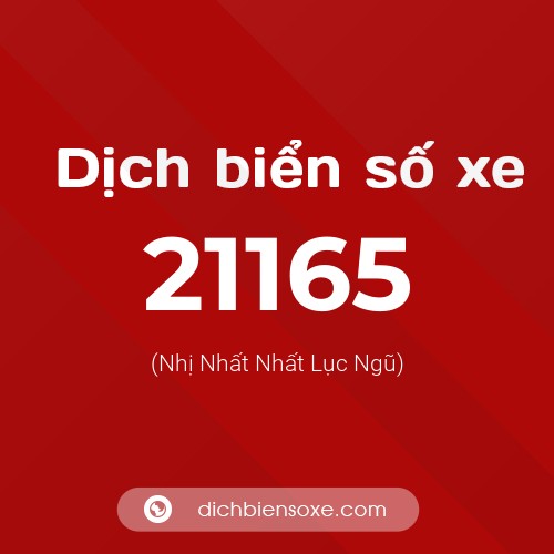 Ý nghĩa biển số xe 21165 là gì?