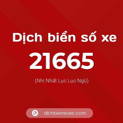 Ý nghĩa biển số xe 21665 là gì?