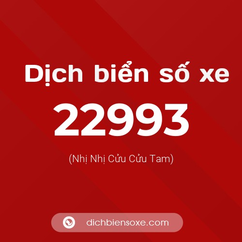 Ý nghĩa biển số xe 22993 là gì?