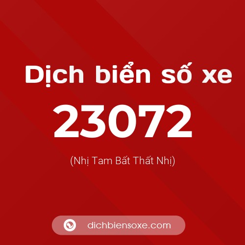 Ý nghĩa biển số xe 23072 là gì?