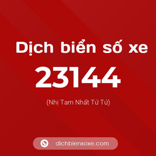 Ý nghĩa biển số xe 23144 là gì?
