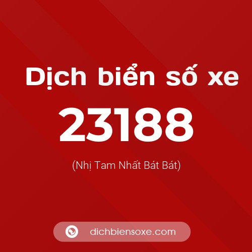 Ý nghĩa biển số xe 23188 là gì?