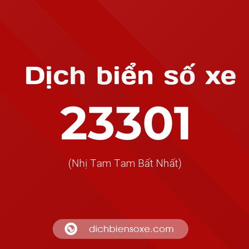 Ý nghĩa biển số xe 23301 là gì?