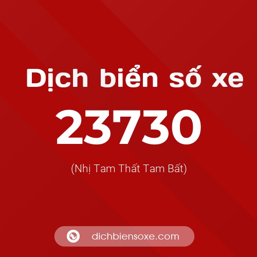 Ý nghĩa biển số xe 23730 là gì?
